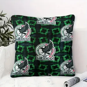 Mexico National Soccer Team Throw Pillow with Insert,Green White Red Mexican Football Decor Pillow,Suitable for Sofa Bedroom and World Cup Viewing Decoration,Mexico Independence Day,Birthday Creative Gift