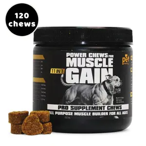 300g Family Size Muscle Gain Power Chews - High Protein Dog Supplement with Amino Acids - Premium Muscle Builder for All Breeds Vitamin，Vet-Reviewed