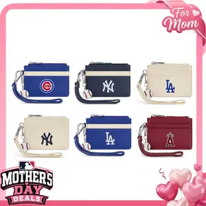 MLB PU Leather Men & Women's Wallet with Wristlet, Card Holder,Official Team Logo for Game Day & Casual Gear, Business, Work, Travel, School Backpack, Embroidered Logo Unisex Multi-Compartment, 113