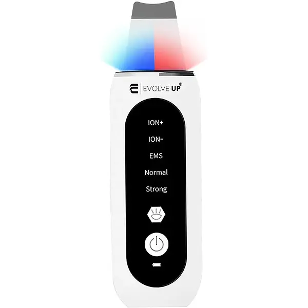 Evolve Up Facial Skin Scrubber with Red & Blue Light Therapy for Enhanced Skincare Routine Gentle Exfoliation Cleansing Technology