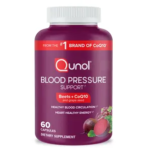 Qunol Blood Pressure Support, 3 in 1 Beets + CoQ10 + Grape Seed Extract, Beet Root Capsules Supports Healthy Blood Circulation
