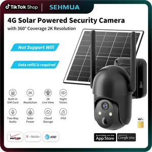 [SummerWins]4G LTE Cellular Solar Surveillance Camouflage Security Camera 2K HD Video 360° View Not Support WiFi Remote APP Controlled Waterproof Motion Activated Night Vision 4G Data Reill is Required