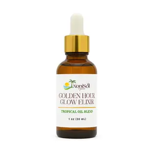 NoniSol Organics Golden Hour Glow Elixir 1 oz Tropical Oil Blend with Tamanu Noni & Kukui for Radiant Skin Gentle Non Synthetic Formula