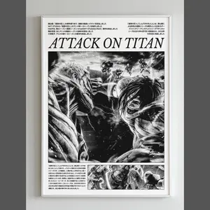 Attack on Titan Poster, Eren Yeager Vs Reiner Wall Art, Armored Titan Canvas, High Quality Art Prints, Home Decor, Gifts for Him Her Otaku