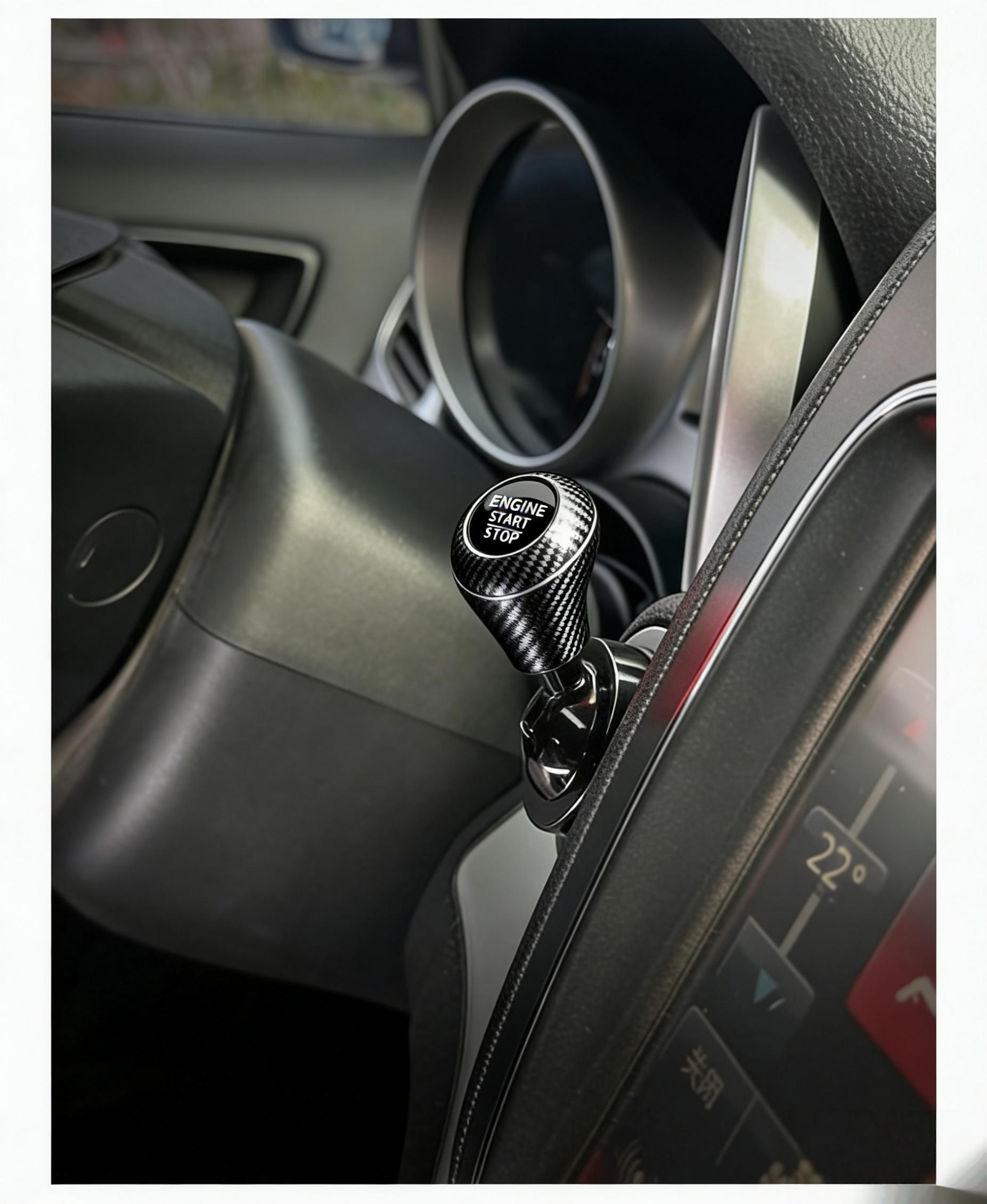 One Click Start Lever Engine Start Stop Button Decorative Cover Pull Lever Design 5 Color Options Easy Install Universal Fit Car Interior Accessory for Fashionable Auto Interior Upgrade & Car Styling