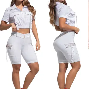 Colombian Cargo  Bermuda-style Set designed to flatter your figure
