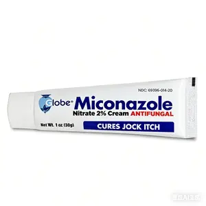 Globe Miconazole Nitrate 2% Antifungal Cream (1 oz Tube) – Compare to Micatin | Treats Athlete’s Foot, Jock Itch & Ringworm, Relieves Itching & Burning