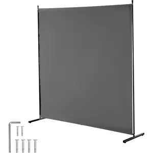 VEVOR Room Divider, Single Panel Room Divider, 6FT Privacy Screen Indoor, Partition Divider for Room Separation, Freestanding Room Divider Panel for Office, Bedroom, BlackVEVOR Super Brand Day
