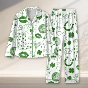 St Patricks Day Pajamas, Cowgirl PJS Y2k ,Green Martini 90s Style PJS St Pattys Pajamas ,Lucky St Paddys Drinking PJS