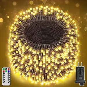 394FT 1200 LED Christmas Lights Outdoor, Warm White Christmas Tree Lights Plug in, 8 Modes Twinkle String Light for Bedroom Wedding Party Ceiling Xmas  Decorations