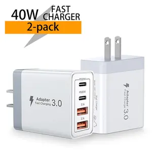 RXVNPXI 2-Pack 40W USB C Wall Plug Fast Charging Block PD 3.0 Multi Port Type C Adapter for iPhone Apple Samsung Galaxy S24 Ultra S24 - Smartphone