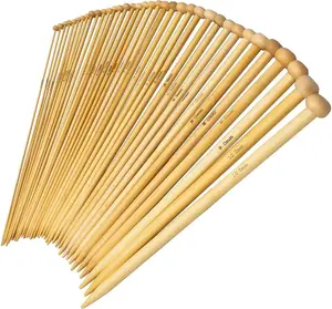 36PCS Knitting Needles Set, Single Pointed Knitting Needles, 9 Inches Length Knitting Crochet Supplies for Beginners Handmade (18 Sizes from 2.0mm-10.0mm)