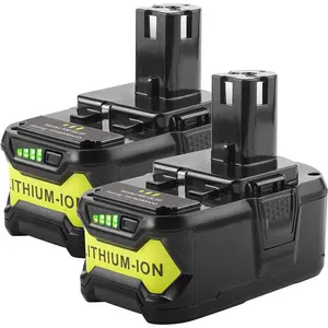 [2 Pack] 18V 6000mAh 18V RB18L50 Replacement  for P102 Ryobi Lithium  P103, P104, P105, P107, P108, P109 P122 Cordless Power Tools