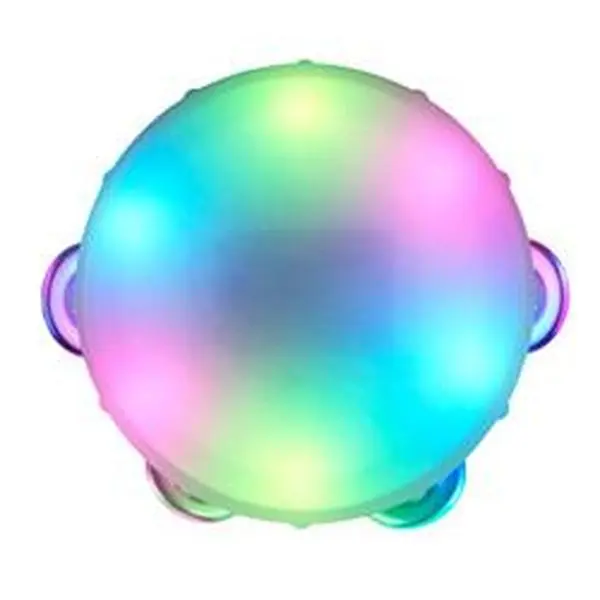 4 in. Light Up Mini Round Tambourine, Multicolor