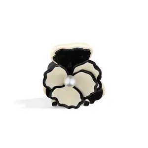 SummerVibes EVITA PERONI Viola in Moon Mini Hair Claw | Elegant Acetate Hair Clip for Women | Half-Up Everyday Hair Accessory