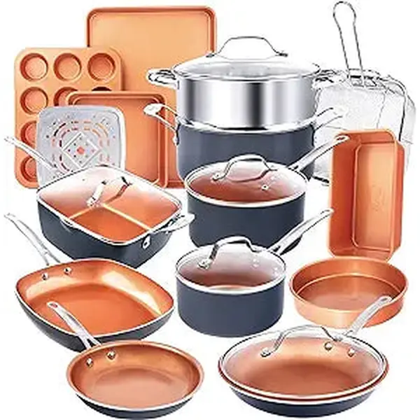 GOTHAM STEEL (20 Pcs) Cookware + Bakeware Set 22.65" X 15.04" X 14.57" 1922MPL
