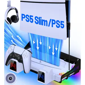 BEBONCOOL Cooling Stand for PS5 Slim PS5 Controller Charger Wall Mount Cooling base for Playstation 5/PlayStation 5 Slim