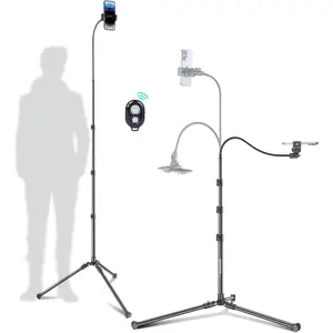 87" Phone Tripod, Overhead Flexible Tall Tripod Stand with Remote, Selfie Stick, Compatible with , 15.7" Gooseneck/Adjustable 360 , /Ring Light/Webcam/Video Recording/Vlogging