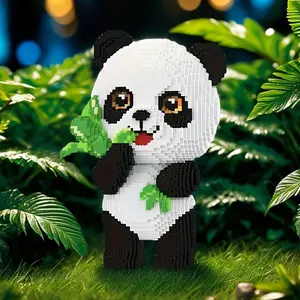 Panda 3D Puzzle Building Blocks Set, Building Block Bear, Creative Room Decor Gift for Birthday Halloween Valentine Christmas Holiday DIY Craft Hobbyist Designers, Diy Building Model
