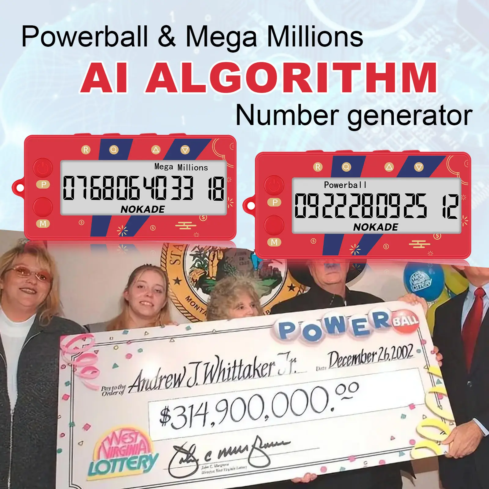 nokade Lottery Number Picker, AI Lottery Machine, Number Selector, Intelligent Lottery Assistant, Quick Pick to Lottery Number Algorithm Mega Millions Algorithm Mega Millions