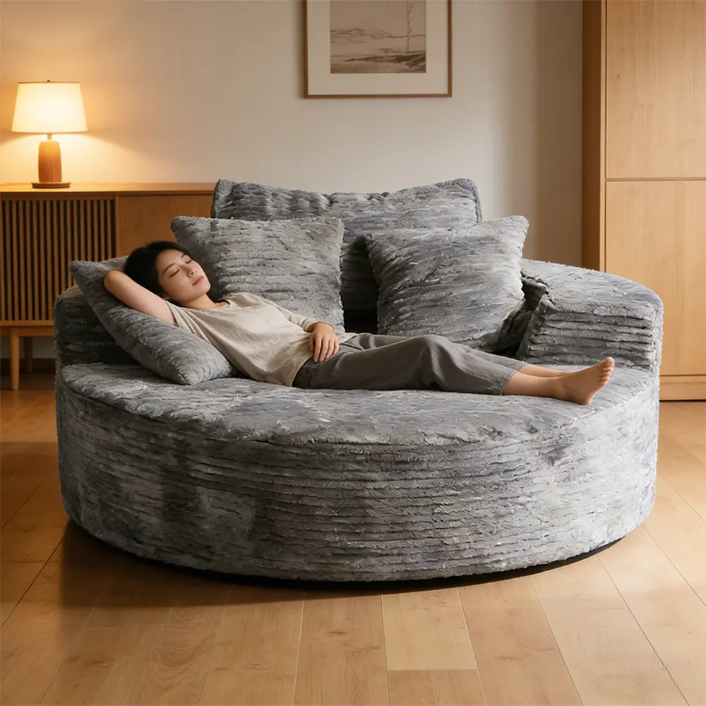 Round Sofa Couch for Living Room - Vacuum Compressed Design for Comfortable Seating