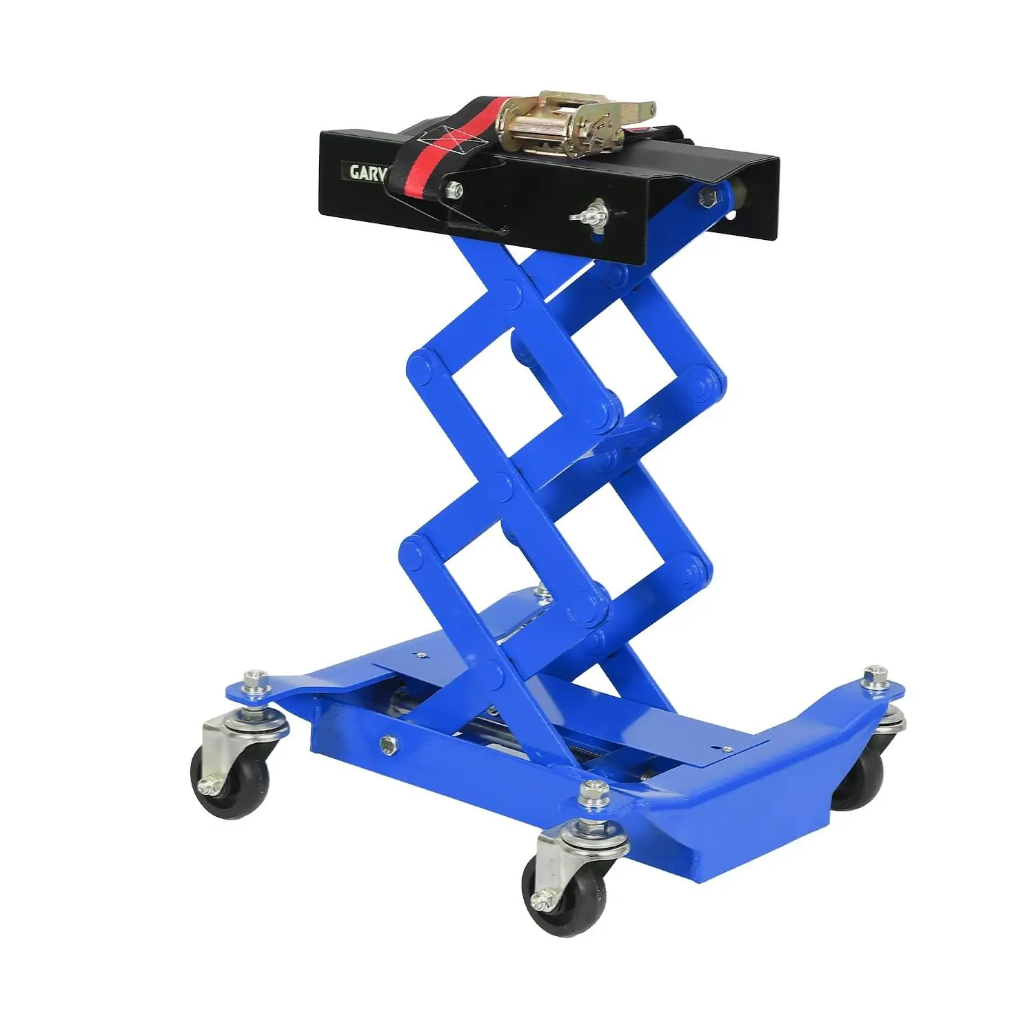 Gaomon 200KG Floor Jack, Manual Gear Scissor-Type Transmission Jack with 7-58cm Adjustable Lifting Height, Anti-Fall Strap & Swivel Wheels for Automotive Workshop Vehicle Maintenance