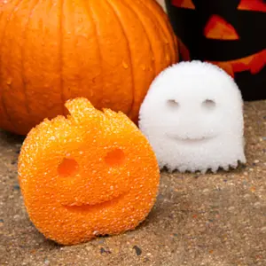Scrub Daddy Halloween Shapes - 2 Count - Scrub Mommy Pumpkin and Scrub Daddy Ghost