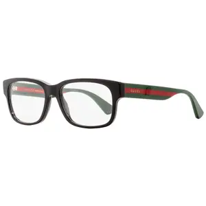 Gucci Rectangular Eyeglasses GG0343O 007 Black/Green/Red 57mm 0343
