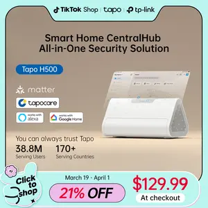 TP-Link & Tapo H500 Smart Home CentralHub All-in-One Security Solution – Command 16 Tapo Cameras & 64 Sub-G Sensors, Local 16 GB + 16 TB SATA Storage, Facial Recognition, HDMI Quad-View, 110 dB Alarm, Matter-Ready, No-Fee Security