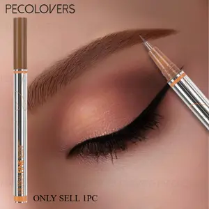 1pc Waterproof Microblade Brow Pencil - Buildable Dark Brown Natural 3D Effect, Silky Smooth Glide, 24H Smudge-Proof Wear, Beginner-Friendly & Travel Must-Have - Eyebrow Defining Cosmetic Makeup, Eyebrow Makeup Products