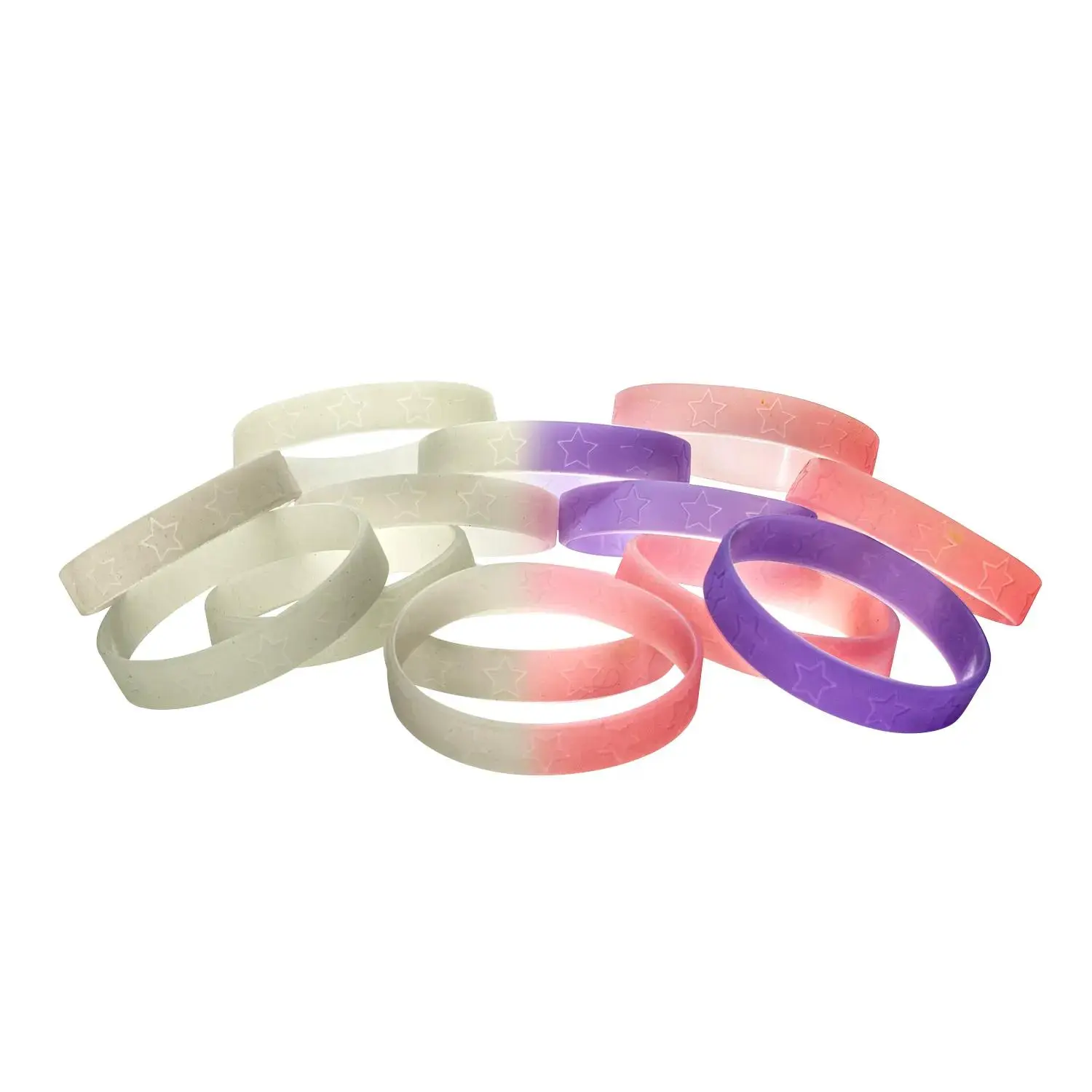 Patriotic UV Light Color-Changing Silicone Bracelets - 24 Pc.