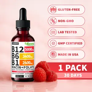 (1-PACK) Vitamin B12 Liquid Supplement Drops with B6, B1, Niacin & Folate - Edible Support for Energy, Brain & Heart, Non-GMO & Gluten-Free, 4 FI Oz