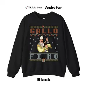 Beto Quintanilla Gallo Fino Mexican Corrido Style Ugly Christmas Sweater – Cowboy Fiesta Holiday Knit Pullover
