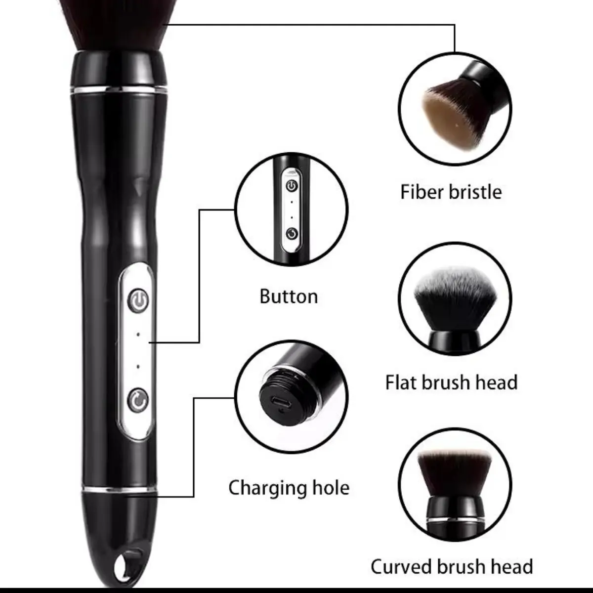2in1 Rotating Electric Makeup Foundation&Powder Brush - For Flawless Makeup Application