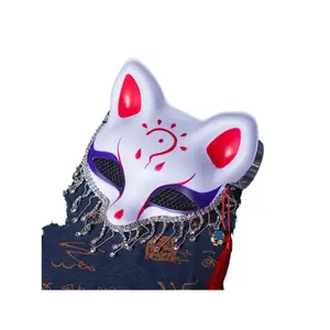 Half face Fox Fox mask with diamond Venetian mask costume Halloween party decoration mask