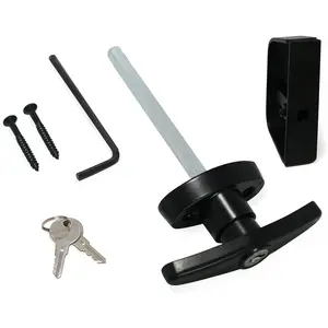 T-Handle Lock Shed Door Latch Lock Kit with 2  and 2 Screws, 5-1/2" Stem Barn Playhouse & Chicken Coop Door Lock