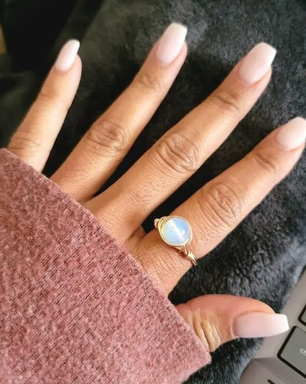 Silver Wire Wrapped Crystal Ring, Handmade Crystal Jewelry, Custom Gemstone Ring, Minimalist Jewelry, Birthstone Ring, Gift for Her