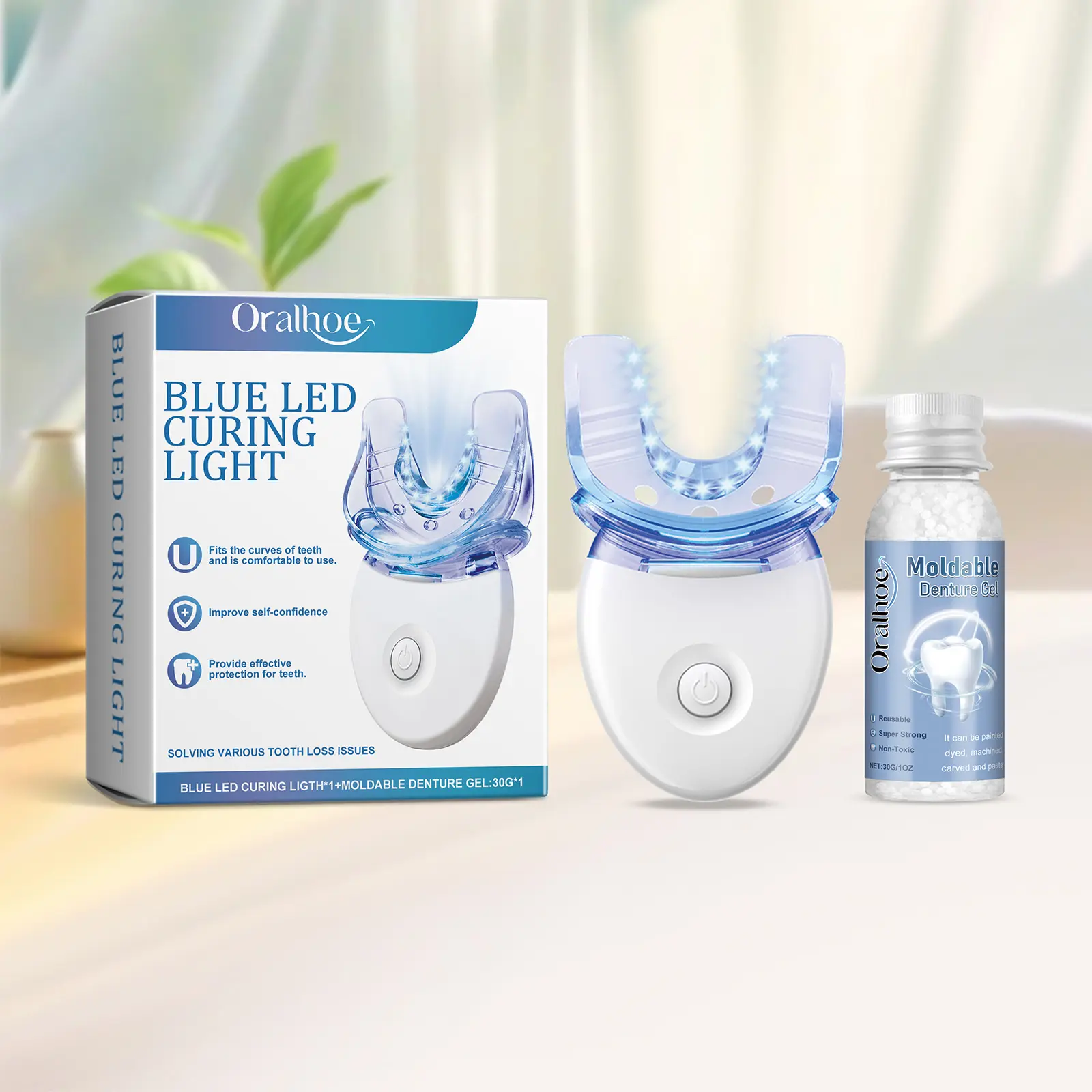 Non-Medical Tooth Filling Repair Kit with LED Light, Non-Toxic Polyurethane Material, Boxed Oral Care Kit for Instant Gap Fixing, Smile Restoration & Self-Confidence Improvement
