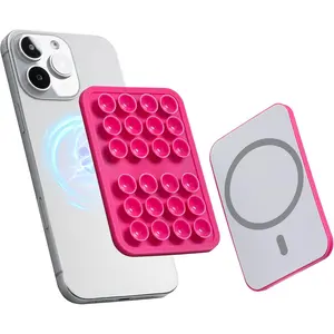 Suction Cell Phone Grip for MagSafe Case,  Octo Cup Buddy Holder, Hands-Free Removable Mount, Durable  Phone Accessory for  and Android - Hot Pink