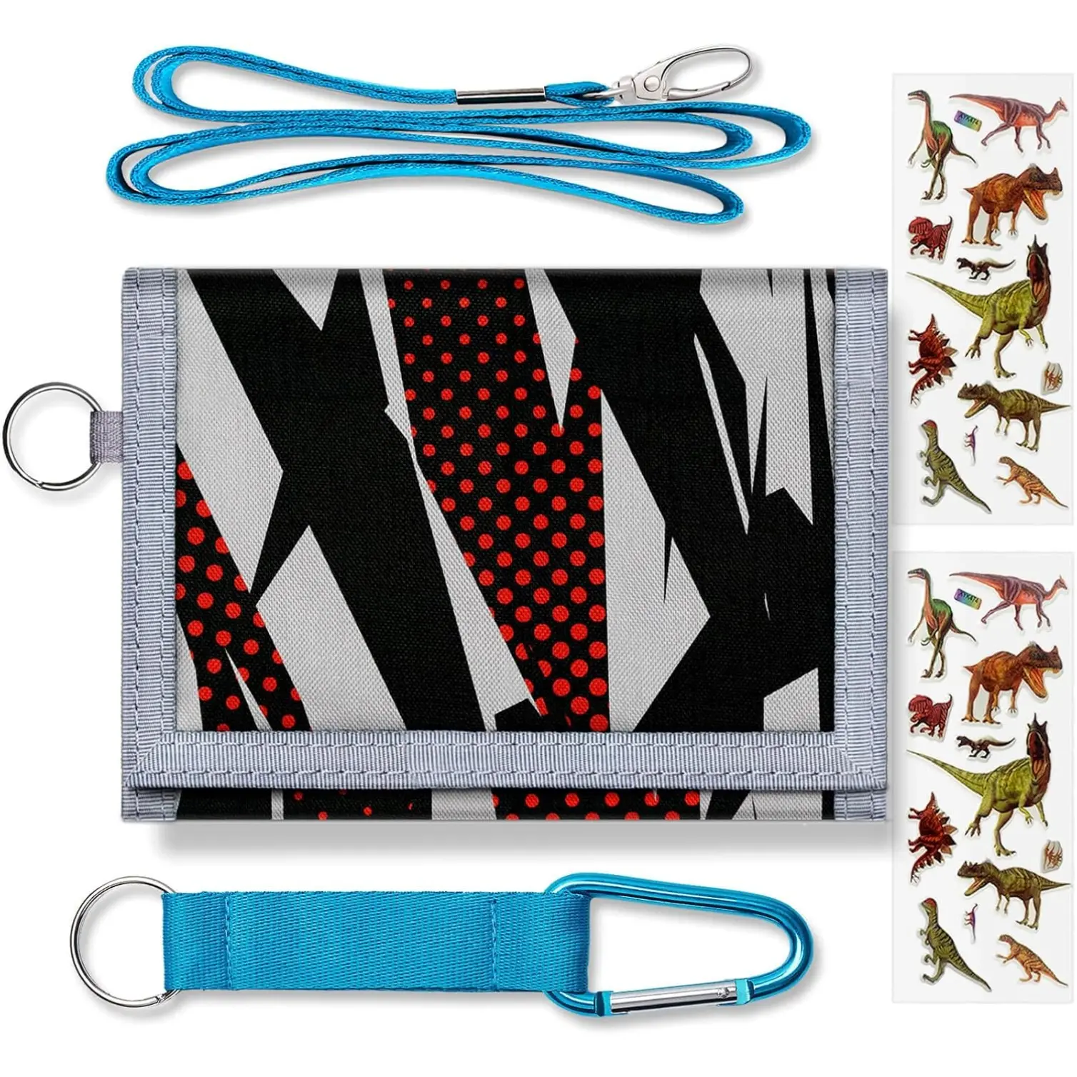 Kids Wallet for Boys Girls Ages 6-18 Trifold, Wallets for Teen Boys with Coin Pocket and Card Holders, Boys Wallet for Childrens Birthday Gifts (Red Black)