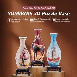 3D Puzzle Vase Build Bloom Leak-proof Plastic Flower Holder for Boho Home Decor,House Warming Gift