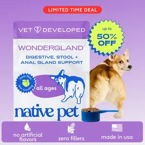 Native Pet WonderGland - Anal Gland Supplement for Dogs - Natural Fiber Powered Topper for Anal Gland Support Probiotics Pumpkin Wet