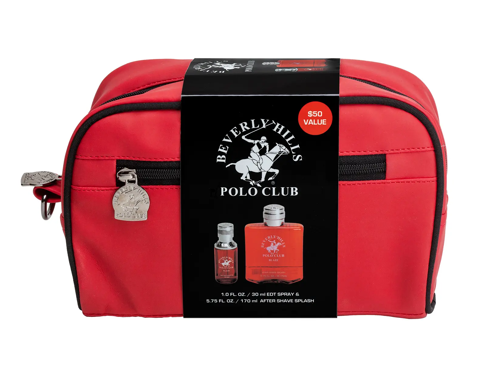 Beverly Hills Polo BLAZE Club Dop Kit w/ 1oz EDT spray & 3.4oz After Shave splash