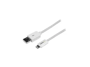 StarTech.com USBLT2MW 2m (6ft) Long White Apple® 8-pin Lightning Connector to USB Cable for iPhone / iPod / iPad - Charge and Sync Cable