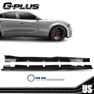Fit For 15-23 Dodge Charger Side Skirts Panel Splitter Glossy Black Widebody G-PLUS