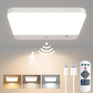 Cordless LED Motion Sensor Night Light, 4000mAh USB Rechargeable LED Light with Remote Control, Smart Sensor Light for Stair Cabinet Room, Nightlight For Bedroom, Modern Night Lights