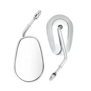 8mm Thread Chrome Rearview Mirrors 360° Adjustable For Harley Dyna Fat Bob Low Rider Direct Fit