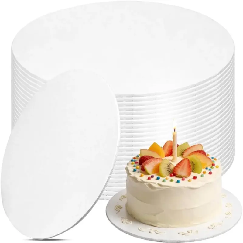 12 PCS Cake Drums 10 Inch, 10inch Drum, Cake Boards 10 Inch Round, 1/4 Thick Cardboard, Sturdy Circle, Base para Pastel Cardboard Base White Cake Boards for Wedding