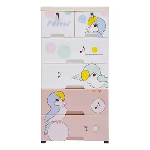 5 Layers & 6 Drawer Modern Rolling Parrot Plastic Dresser Storage cabinet w/Lock pink cabinets 5 Layers & 6 Drawer Modern Rolling Parrot Plastic Dresser Storage cabinet w/Lock pink cabinets