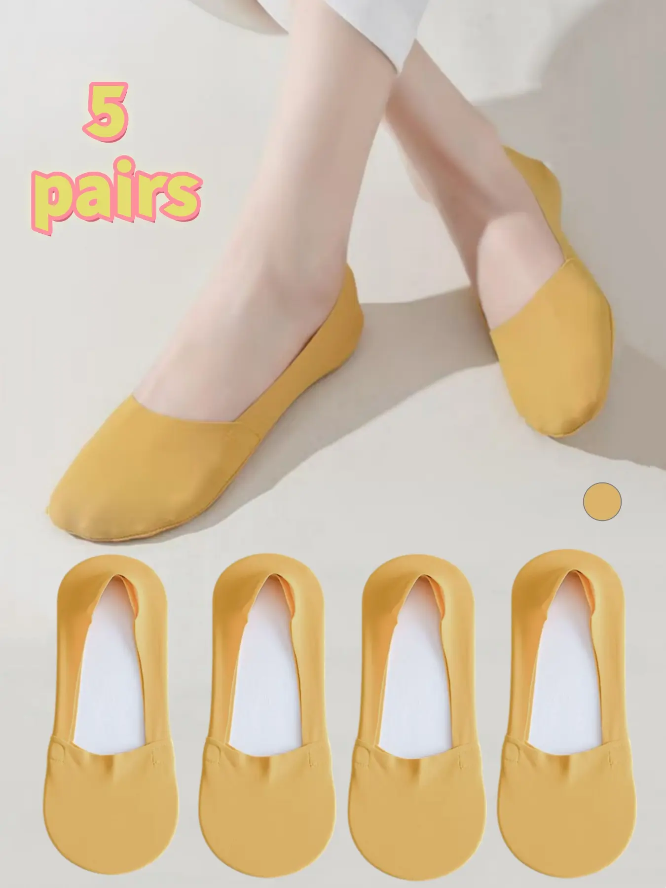1/5 PairsWomen's Transparent Invisible Socks, Breathable Sweat-Wicking Ultra-Thin Low-Cut, Ideal for Spring Summer, Ice Silk Texture,